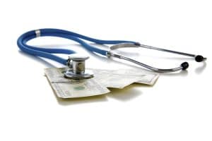 Stethoscope on american money