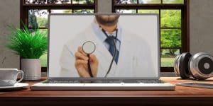 Laptop With Telemedicine Doctor