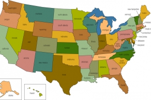 United States 01 full color map of the united states of america